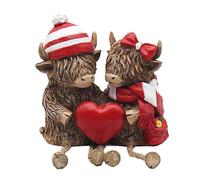 Lesser & Pavey Happy Highland, Highland Cows Reds Figurines Statues For Home Decor | Ideal Ornaments Friendship Gifts For Women & Men | Lovely Table Centerpiece & Living Room Accessories
