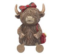 L & P Home & Gifts Highland Cow MBANK Tartan Bow, One Size