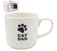 L & P Home & Gifts Just Saying Mugs & Gifts Stoneware Cat Dad Mug 370ml for Hot & Cold Drinks | Durable Coffee Cups for Home & Office | Easy-to-Hold Coffee Mugs for Beverages & Daily Use