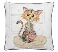 L & P Home & Gifts Lesser & Pavey 45 x 45cm Cushions With Covers | British Designed Cushions Covers With Inserts Included | Kimba Kitten Cushion For Kitchens or Living Spaces - Bug Art
