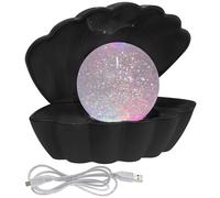 L & P Home & Gifts Lesser & Pavey Black Glitter Pearl Seashell Colour Changing Mood Light