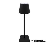 L & P Home & Gifts Lesser & Pavey Black Rechargeable Touch Lamp | Gift for Women & Men | Bedside Nightstand Table Lamp | Battery Powered Touch Control Night Lights