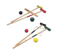 L & P Home & Gifts Lesser & Pavey Garden Games Croquet 4 Players Set | Mallets, Balls, Wickets & Stakes Game Set | Outdoor Games for Families, Kids & Adults | Durable Solid Croquet Game Set