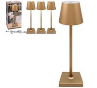 L & P Home & Gifts Lesser & Pavey Gold Rechargeable Touch Lamp | Gift for Women & Men | Bedside Nightstand Table Lamp | Battery Powered Touch Control Night Lights