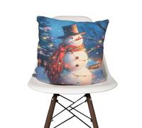 L & P Home & Gifts Lesser & Pavey Snowman LED Cushion for Christmas Decor | Festive Pillow with LED Lights & Snowman Design | Perfect Holiday Cushion for Cozy Homes for Christmas Lovers