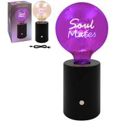 L & P Home & Gifts Lesser & Pavey Text Soul Mates Led Decor Table Lamp