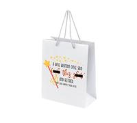L-P Retirement Gift Bags for Women - Wise Woman Designs, Funny Retiring Leaving Gifts - White Bags with Rope Handles - Recyclable
