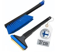 L&P Set A055 Ice Scraper Car Murska Ice Scraper Brass + A059 Snow Brush Murska Broom Car Snow Brush Long Winter Snow Brush Sweep Original from Finland (Set in Black/Blue)