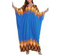L-Peach Women Bohemian Kaftan Maxi Loungewear Nightgown Kimono Oversized Sleepwear Beach Dress Cover ups