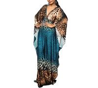 L-Peach Women Bohemian Kaftan Maxi Loungewear Nightgown Kimono Oversized Sleepwear Beach Dress Cover ups