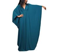 L-Peach Women Bohemian Kaftan Maxi Loungewear Nightgown Kimono Oversized Sleepwear Beach Dress Cover ups