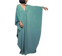 L-Peach Women Bohemian Kaftan Maxi Loungewear Nightgown Kimono Oversized Sleepwear Beach Dress Cover ups