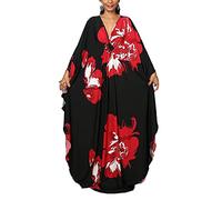 L-Peach Women Bohemian Kaftan Maxi Loungewear Nightgown Kimono Oversized Sleepwear Beach Dress Cover ups