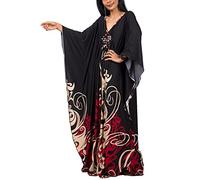 L-Peach Women Bohemian Kaftan Maxi Loungewear Nightgown Kimono Oversized Sleepwear Beach Dress Cover ups