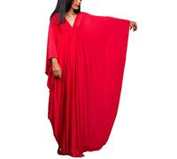 L-Peach Women Bohemian Kaftan Maxi Loungewear Nightgown Kimono Oversized Sleepwear Beach Dress Cover ups