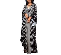 L-Peach Women Bohemian Kaftan Maxi Loungewear Nightgown Kimono Oversized Sleepwear Beach Dress Cover ups