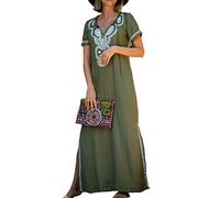 L-Peach Women's Kaftan Loungewear Boho Homewear Oversized Kimono Maxi Beach Dress Cover Ups Robes