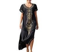 L-Peach Women's Kimono Long Dress Maxi Kaftan Summer Beach Boho Cover up Tops