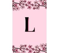 L: Personalised Monogrammed 5.5" x 8.5" 100 Page notepad, Girls Journal in Pink With Cherry Blossom.