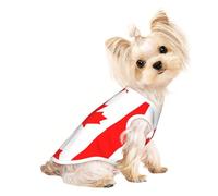 L Pet Breathable Sleeveless Canadian flag Print T-Shirt - Small to Medium Cats, Puppy, Yorkie, Dachshund, French Bulldog