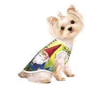 L Pet Breathable Sleeveless Colorful Gnomes Print T-Shirt - Small to Medium Cats, Puppy, Yorkie, Dachshund, French Bulldog