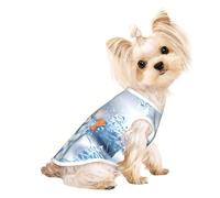 L Pet Breathable Sleeveless Hardworking snowman Print T-Shirt - Small to Medium Cats, Puppy, Yorkie, Dachshund, French Bulldog