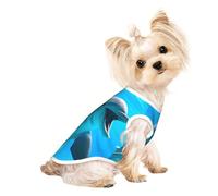 L Pet Breathable Sleeveless T-Shirt – Lightweight Cute dolphin Print Tank Top Outfit for Small Medium Dogs