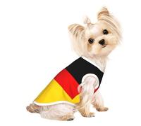 L Pet Breathable Sleeveless T-Shirt – Lightweight German flag Print Tank Top Outfit for Small Medium Dogs