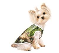L Pet Breathable Sleeveless T-Shirt â€“ Lightweight Panther on Tree Trunk Waterfall Print Tank Top Outfit for Small Medium Dogs