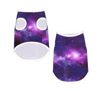 L Pet Breathable Sleeveless T-Shirt â€“ Lightweight Purple&Blue Galaxy Print Tank Top Outfit for Small Medium Dogs