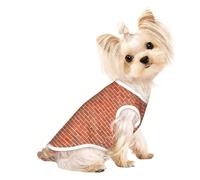 L Pet Breathable Sleeveless T-Shirt – Lightweight Red Brick Wall Texture Print Tank Top Outfit for Small Medium Dogs