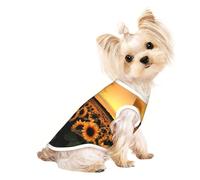 L Pet Breathable Sleeveless T-Shirt – Lightweight Sunflower and sunset (1) Print Tank Top Outfit for Small Medium Dogs