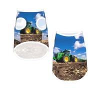 L Pet Breathable Sleeveless T-Shirt â€“ Lightweight Tractor farm Print Tank Top Outfit for Small Medium Dogs