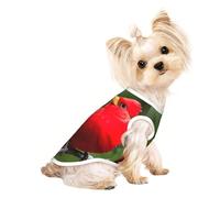 L Pet Breathable Sleeveless T-Shirt â€“ Soft beautiful red Birds Print Stretchy Vest for Dogs & Cats, Lightweight Tank Top