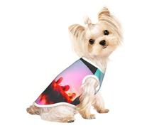 L Pet Breathable Sleeveless T-Shirt â€“ Soft Bright Beautiful Colorful Art Print Stretchy Vest for Dogs & Cats, Lightweight Tank Top