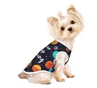 L Pet Breathable Sleeveless T-Shirt â€“ Soft Cute Planet Print Stretchy Vest for Dogs & Cats, Lightweight Tank Top