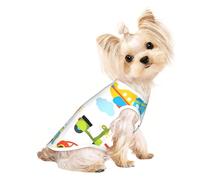 L Pet Breathable Sleeveless T-Shirt â€“ Soft Diversified transportation Print Stretchy Vest for Dogs & Cats, Lightweight Tank Top
