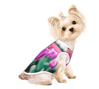 L Pet Breathable Sleeveless T-Shirt â€“ Soft Purple Tulips Print Stretchy Vest for Dogs & Cats, Lightweight Tank Top