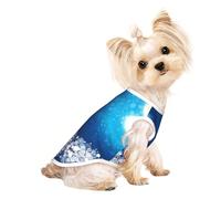 L Pet Breathable Sleeveless T-Shirt for Cats & Dogs – Lightweight Blue christmas snowflake Print Tank Top with Stretchy