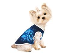 L Pet Breathable Sleeveless T-Shirt for Cats & Dogs â€“ Lightweight Blue Musical Notes Print Tank Top with Stretchy