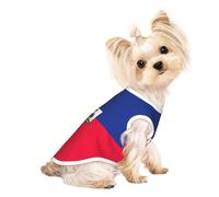L Pet Breathable Sleeveless T-Shirt for Cats & Dogs – Lightweight Haitian flag Print Tank Top with Stretchy