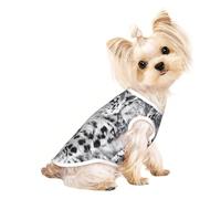 L Pet Breathable Sleeveless T-Shirt for Cats & Dogs – Lightweight Snow Leopard Print Tank Top with Stretchy