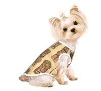 L Pet Breathable Sleeveless T-Shirt for Cats & Dogs â€“ Lightweight Vintage Aloha Tiki Pattern Print Tank Top with Stretchy