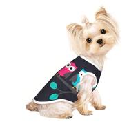 L Pet Breathable Sleeveless T-Shirt for Cats & Dogs - Lightweight Cute Owls Print Tank Top with Stretchy