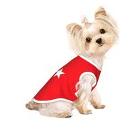 L Pet Breathable Sleeveless T-Shirt for Cats & Dogs - Lightweight Flag of Turkey Print Tank Top with Stretchy