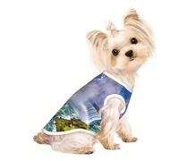 L Pet Breathable Sleeveless T-Shirt for Cats & Dogs - Lightweight Niagara Falls Print Tank Top with Stretchy