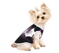 L Pet Breathable Sleeveless T-Shirt for Cats & Dogs - Lightweight Purple and Wirte Dragons Print Tank Top with Stretchy