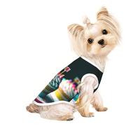 L Pet Breathable Sleeveless T-Shirt - Happy Birthday Cakes Print Stretchy Vest, Lightweight Tank Top for Small to Medium Pets