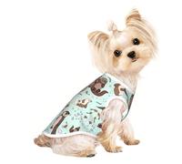 L Pet Breathable Sleeveless T-Shirt - Lightweight Cartoon Cute Otter Print Tank Top Outfit for Small Medium Dogs