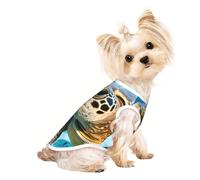 L Pet Breathable Sleeveless T-Shirt - Soft Big Sea Turtle Print Stretchy Vest for Small Medium Dogs & Cats